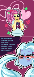 Size: 760x1733 | Tagged: dead source, safe, artist:pandanx12, sour sweet, sugarcoat, equestria girls, friendship games, ask the shadowbolts, crystal prep shadowbolts, cute, dialogue, heart, looking at you, sourbetes, wink