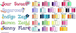 Size: 3459x1500 | Tagged: safe, artist:xebck, indigo zap, lemon zest, sour sweet, sugarcoat, sunny flare, equestria girls, friendship games, color palette, crystal prep academy, crystal prep shadowbolts, cutie mark, earbuds, glasses, reference sheet, shadow five, text