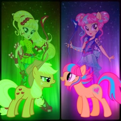 Size: 894x894 | Tagged: safe, artist:mlpariana, applejack, sour sweet, equestria girls, friendship games