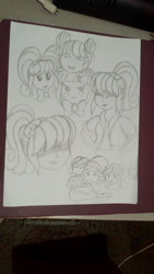 Size: 1872x3328 | Tagged: safe, artist:pokecure123, diwata aino, majorette, nolan north, normal norman, sour sweet, velvet sky, equestria girls, background human, chloe commons