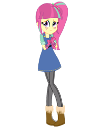 Size: 774x1032 | Tagged: safe, artist:psshdjndofnsjdkan, sour sweet, equestria girls, friendship games, alternate universe, cute, shy, side ponytail