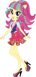 Size: 6883x14415 | Tagged: safe, artist:sugar-loop, sour sweet, equestria girls, friendship games, absurd resolution, box art, clothes, crystal prep shadowbolts, high heels, lipstick, pony ears, school spirit, simple background, solo, transparent background, vector