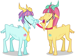 Size: 4989x3729 | Tagged: safe, artist:xebck, edit, sour sweet, sunny flare, goat, equestria girls, friendship games, absurd resolution, chewing, equestria girls goatified, goatified, necktie, recolor, simple background, species swap, transparent background, vector, wat