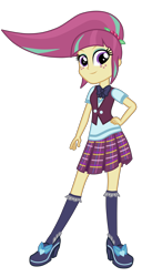Size: 3500x6815 | Tagged: safe, artist:mixiepie, sour sweet, equestria girls, friendship games, absurd resolution, bowtie, clothes, crystal prep academy, crystal prep academy uniform, crystal prep shadowbolts, cute, happy, looking at you, paint tool sai, pleated skirt, school uniform, simple background, skirt, smiling, solo, sourbetes, transparent background, vector