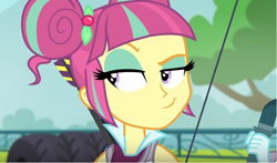 Size: 812x479 | Tagged: safe, edit, edited screencap, screencap, sour sweet, equestria girls, friendship games, smug, solo