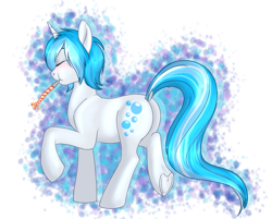 Size: 1023x822 | Tagged: safe, artist:blackblood-queen, derpibooru import, oc, oc only, oc:bubble lee, pony, unicorn, cute, eyes closed, female, mare, ocbetes, raised hoof, short hair, simple background, solo, transparent background, underhoof