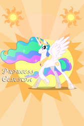 Size: 640x960 | Tagged: safe, princess celestia, alicorn, pony, iphone, iphone wallpaper, sun burst, text