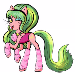 Size: 2519x2465 | Tagged: safe, artist:itsnotdaijoubu, lemon zest, cat, pony, equestria girls, friendship games, clothes, costume, equestria girls ponified, halloween, looking at you, ponified, solo, wink