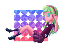 Size: 950x721 | Tagged: safe, artist:fadedsketch, lemon zest, equestria girls, friendship games, bowtie, clothes, crystal prep academy, crystal prep academy uniform, eyes closed, high heels, krita, leaning, listening, music, paint tool sai, school uniform, shoes, sitting, skirt, socks, solo