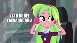 Size: 888x499 | Tagged: safe, screencap, lemon zest, equestria girls, friendship games, hardcore, meme, solo, text