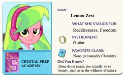 Size: 503x308 | Tagged: safe, artist:horsesplease, edit, lemon zest, equestria girls, friendship games, crystal prep academy, eqg profiles, solo, unhappy, upset