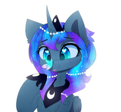 Size: 1722x1593 | Tagged: safe, artist:magnaluna, derpibooru import, princess luna, alicorn, butterfly, pony, :p, butterfly on nose, crown, cute, female, heart eyes, insect on nose, jewelry, luna-darkesthours, lunabetes, mare, regalia, silly, simple background, smiling, solo, tongue out, white background, wingding eyes
