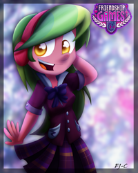 Size: 800x1000 | Tagged: safe, artist:fj-c, lemon zest, equestria girls, friendship games, cute, looking at you, smiling, solo, zestabetes