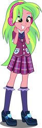 Size: 1737x5316 | Tagged: safe, artist:xebck, lemon zest, equestria girls, friendship games, absurd resolution, clothes, crystal prep academy, crystal prep academy uniform, crystal prep shadowbolts, cute, headphones, school uniform, shoes, simple background, skirt, smiling, socks, solo, transparent background, vector, zestabetes