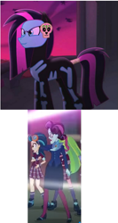 Size: 323x606 | Tagged: safe, artist:c. allan gann, indigo zap, lemon zest, principal abacus cinch, oc, equestria girls, friendship games, comparison, meme, midnight mares, nightfall (midnight mares)