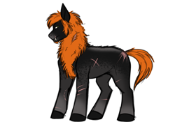 Size: 1964x1454 | Tagged: safe, artist:blackblood-queen, derpibooru import, oc, oc only, oc:midnight rush, bat pony, earth pony, pony, alternate design, bat pony oc, fangs, scar, solo