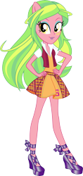 Size: 6978x14770 | Tagged: safe, artist:sugar-loop, lemon zest, equestria girls, friendship games, absurd resolution, box art, clothes, crystal prep shadowbolts, female, hand on hip, high heels, pony ears, school spirit, simple background, solo, transparent background, vector