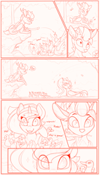 Size: 1900x3295 | Tagged: safe, artist:yakovlev-vad, derpibooru import, princess celestia, oc, oc:arny, alicorn, deer, duck, original species, peryton, pony, behaving like a bird, comic, cute, cutelestia, lineart, starry eyes, suddenly hands, wingding eyes