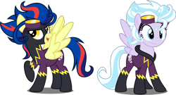 Size: 5543x3000 | Tagged: dead source, safe, artist:xebck, indigo zap, sugarcoat, equestria girls, friendship games, absurd resolution, clothes, crystal prep academy, crystal prep shadowbolts, cute, equestria girls ponified, goggles, ponified, shadowbolts, shadowbolts costume, simple background, sugarcute, transparent background, vector, zapabetes