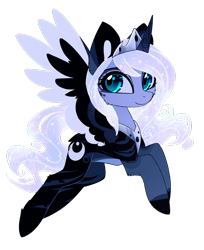 Size: 1280x1568 | Tagged: safe, artist:magnaluna, derpibooru import, part of a set, princess luna, alicorn, pony, alternate hairstyle, alternate universe, simple background, solo, transparent background, zefiros codex