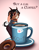 Size: 2233x2885 | Tagged: safe, artist:blackblood-queen, derpibooru import, oc, oc only, oc:caffeinated comatose, anthro, goat, hybrid, advertisement, anthro oc, chibi, coffee, coffee mug, cute, donut, female, food, ko-fi, looking at you, mare, mug, one eye closed, ponysona, smiling, solo, tail wag, wink