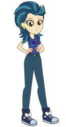 Size: 2800x5400 | Tagged: safe, artist:razethebeast, indigo zap, equestria girls, friendship games, absurd resolution, clothes, converse, ear piercing, flash puppet, hand on hip, new outfit, pants, piercing, shoes, sneakers, solo