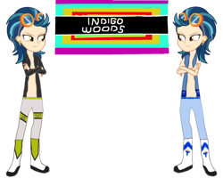 Size: 2000x1600 | Tagged: safe, artist:mixiepie, artist:skulluigi, indigo zap, equestria girls, crossover, new day (stable), parody, simple background, transparent background, wrestling, wwe, xavier woods