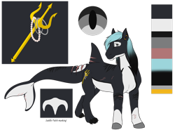 Size: 1600x1187 | Tagged: safe, artist:blackblood-queen, derpibooru import, oc, oc only, oc:mako, earth pony, hybrid, orca pony, original species, pony, ear piercing, looking at you, male, piercing, reference sheet, scar, simple background, solo, stallion, transparent background