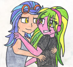 Size: 1740x1604 | Tagged: safe, artist:sapphire42, indigo zap, lemon zest, equestria girls, friendship games, bedroom eyes, female, lemonzap, lesbian, shipping