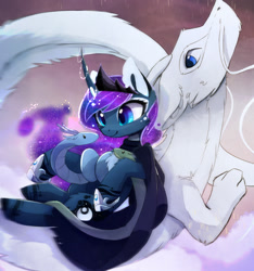 Size: 1500x1600 | Tagged: safe, artist:magnaluna, derpibooru import, princess luna, oc, oc:zefiroth, alicorn, pony