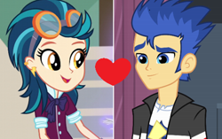 Size: 481x302 | Tagged: safe, artist:themexicanpunisher, flash sentry, indigo zap, equestria girls, friendship games, crack shipping, female, heart, male, shipping, shipping domino, straight, zapsentry