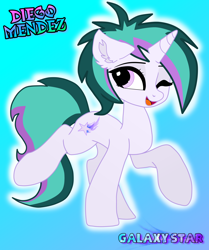 Size: 2500x2987 | Tagged: safe, artist:diego404, artist:magnaluna, derpibooru import, oc, oc only, oc:galaxystar, pony, unicorn, female, mare, solo, trace