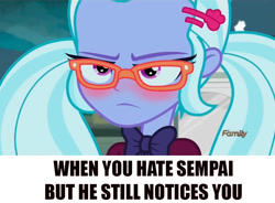 Size: 848x624 | Tagged: safe, sugarcoat, equestria girls, friendship games, blushing, cute, senpai, tsundere, tsunderecoat