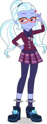 Size: 1890x5000 | Tagged: safe, artist:xebck, sugarcoat, equestria girls, friendship games, .svg available, absurd resolution, clothes, crystal prep academy, crystal prep academy uniform, glasses, hairclip, high heels, leggings, pigtails, plaid skirt, pleated skirt, school uniform, shoes, simple background, skirt, socks, solo, transparent background, vector
