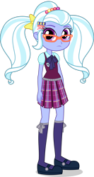 Size: 2664x5000 | Tagged: safe, artist:xebck, sugarcoat, equestria girls, friendship games, absurd resolution, alternate hairstyle, bow, bowtie, clothes, crystal prep academy, crystal prep academy uniform, cute, freshman, glasses, hair bow, hairclip, mary janes, pigtails, school uniform, simple background, solo, sugarcute, transparent background, vector, younger