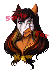 Size: 1397x1908 | Tagged: safe, artist:blackblood-queen, derpibooru import, oc, oc:daniel dasher, anthro, dracony, hybrid, anthro oc, crying, fangs, looking at you, male, mask, simple background, slit eyes, smiling, solo, stallion, transparent background, we happy few