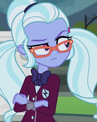 Size: 572x720 | Tagged: safe, screencap, sugarcoat, equestria girls, bowtie, glasses