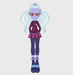 Size: 1048x1078 | Tagged: safe, artist:starblast33, sugarcoat, equestria girls, friendship games, clothes, cute, glasses, looking at you, school uniform, smiling, solo