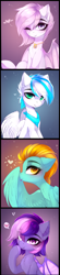 Size: 2100x9613 | Tagged: safe, artist:magnaluna, derpibooru import, lightning dust, oc, bat pony, pegasus, pony, absurd resolution, bat pony oc, blushing, cheek fluff, chest fluff, ear fluff, female, heart, leg fluff, male, mare, one eye closed, pictogram, speech bubble, stallion, wink