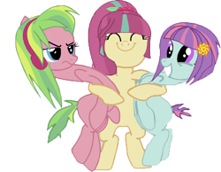 Size: 838x651 | Tagged: safe, artist:wooden--toaster, lemon zest, sour sweet, sunny flare, pony, equestria girls, equestria girls ponified, ponified, simple background, transparent background, vector