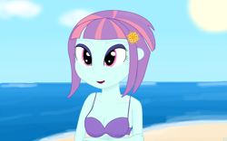 Size: 1920x1200 | Tagged: safe, artist:sutekh94, sunny flare, equestria girls, beach, bikini, clothes, solo, swimsuit