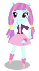 Size: 669x1193 | Tagged: safe, artist:sunsetshimmer333, sunny flare, equestria girls, blurry, boots, clothes, doll, dress, equestria girls minis, pigtails, skirt, toy, upscaled