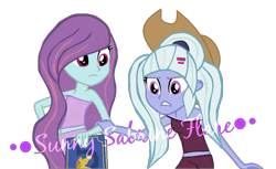 Size: 1024x626 | Tagged: safe, artist:sunnysabrineflare, sugarcoat, sunny flare, equestria girls, friendship games, alternate costumes, simple background, transparent background, vector