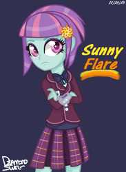 Size: 956x1308 | Tagged: safe, artist:mlp-mckenna-starling, sunny flare, equestria girls, friendship games, looking at you, solo