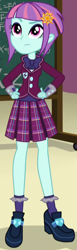 Size: 270x882 | Tagged: safe, screencap, sunny flare, equestria girls, friendship games, clothes, crystal prep academy uniform, school uniform, solo