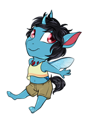 Size: 1244x1760 | Tagged: safe, artist:blackblood-queen, derpibooru import, oc, oc only, anthro, changedling, changeling, hybrid, unguligrade anthro, anthro oc, chibi, clothes, commission, male, simple background, smiling, transparent background