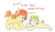 Size: 1003x577 | Tagged: safe, artist:redxbacon, derpibooru import, oc, oc only, oc:golden keylime, oc:sunny lane, oc:trash, pony, cute, female, filly, raspberry, raspberry noise, sisters, tongue out, younger