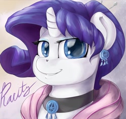 Size: 1280x1209 | Tagged: safe, artist:sirmasterdufel, rarity, pony, unicorn, female, horn, mare, portrait, purple mane, solo, white coat