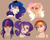 Size: 2450x1948 | Tagged: safe, artist:evehly, derpibooru import, princess celestia, princess luna, rainbow dash, rarity, twilight sparkle, human, alternate hairstyle, crown, ear piercing, earring, elf ears, female, humanized, jewelry, lipstick, looking at you, necklace, one eye closed, pendant, piercing, ponytail, regalia, royal sisters, short hair, short hair rainbow dash, slit eyes, smiling, unicorns as elves, wink