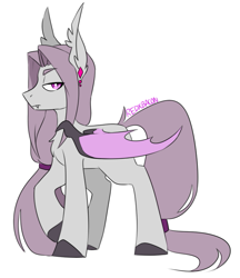 Size: 731x847 | Tagged: safe, artist:redxbacon, derpibooru import, oc, oc only, bat pony, pony, bat pony oc, female, piercing